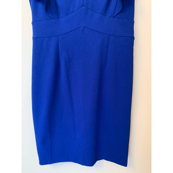 Eliza J Cobalt Blue Flutter Sleeve Knee Length Dress Career Wedding Guest 8P - Picture 4 of 11